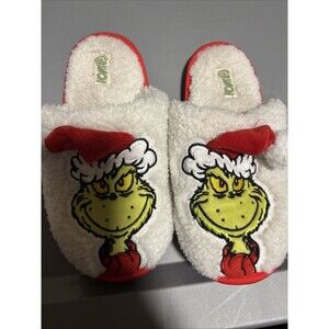 Dr. Seuss Grinch Christmas Scuff Slippers Kids Boys Or  Girls Size 2-3